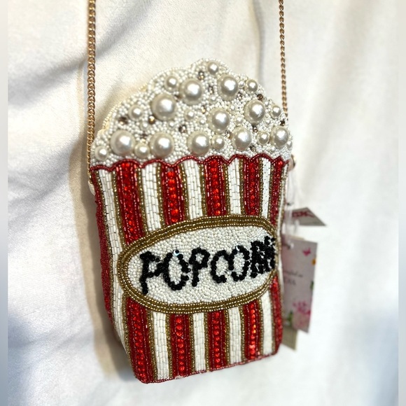 🍿🍿MADE IN INDIA VIRAL POPCORN BEADED  BAG-🍿🍿NWT - Picture 6 of 15